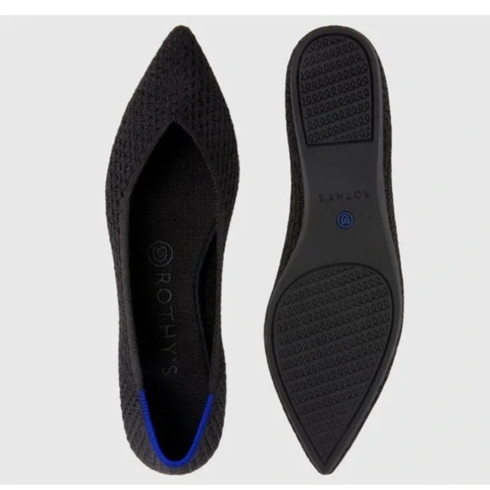 Rothy's The Point Flats Washable Shoes Salt Honey Comb Size 10